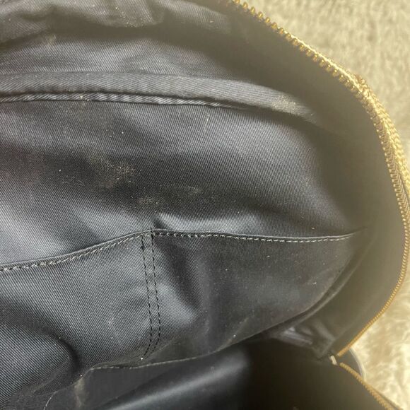 Fossil coated canvas  backpack beige & mint green navy blue trims & Straps - Picture 7 of 11